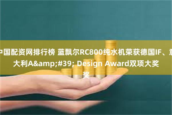 中国配资网排行榜 蓝飘尔RC800纯水机荣获德国IF、意大利A' Design Award双项大奖